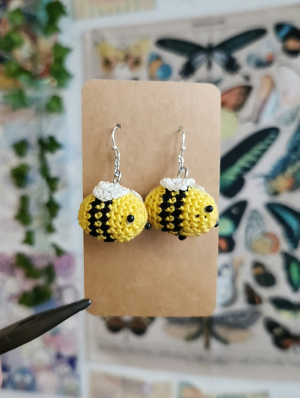 Crochet Bee Earrings